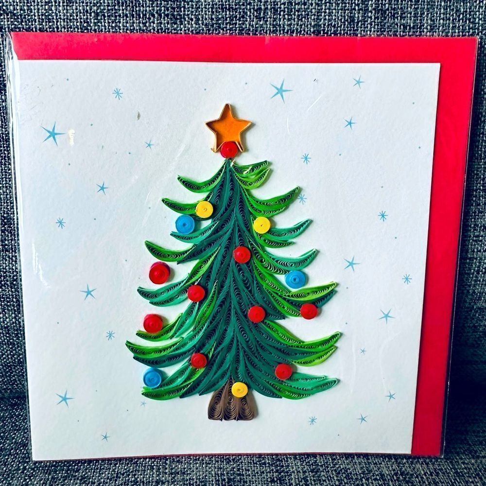 Christmas Tree Holiday Quill Card Greeting Card